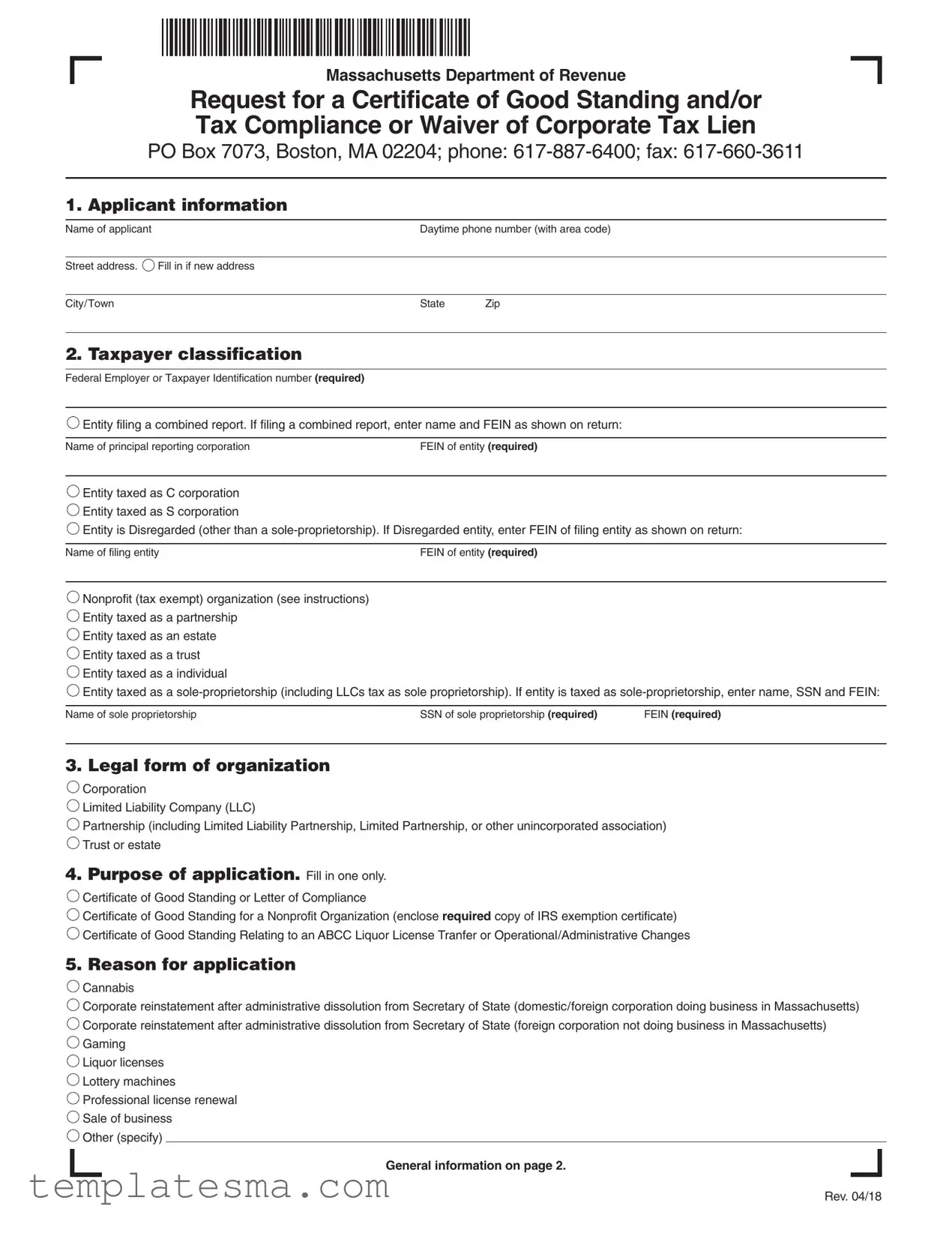 Fill Your Massachusetts Certificate Tax Form