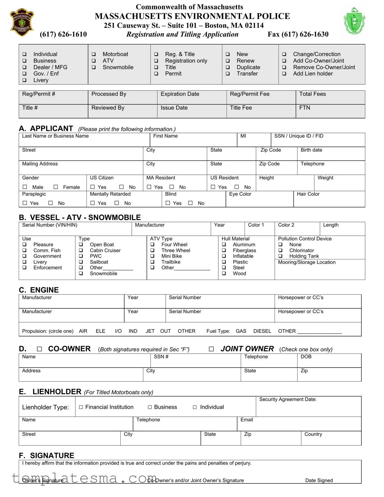 Fill Your Massachusetts Titling Form