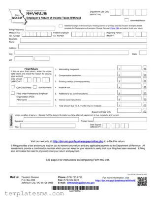 Fill Your 941 Massachusetts Form
