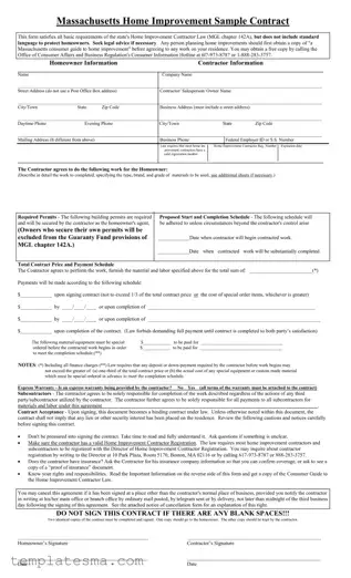 Fill Your Massachusetts Sample Form