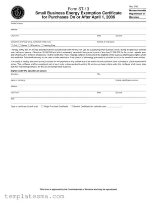 Fill Your Massachusetts St 13 Form