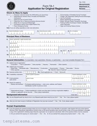 Fill Your Massachusetts Ta 1 Form