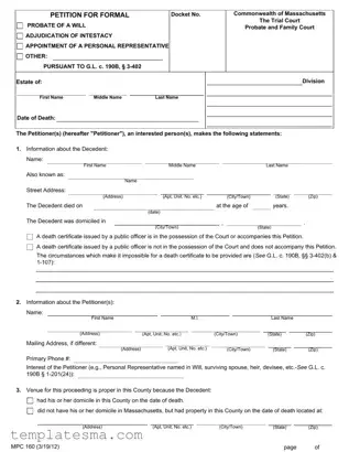 Fill Your Mpc 160 Massachusetts Form