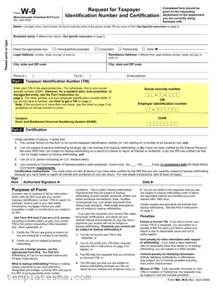 Fill Your W9 Ma Form
